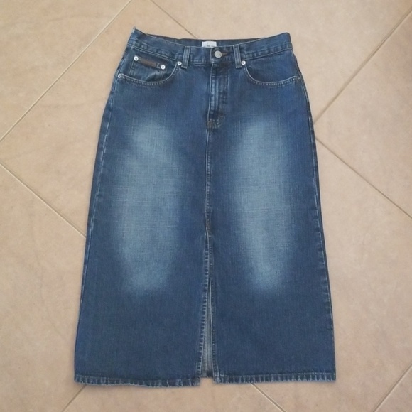 Calvin Klein Dresses & Skirts - VTG Calvin Klein Long Jean Skirt